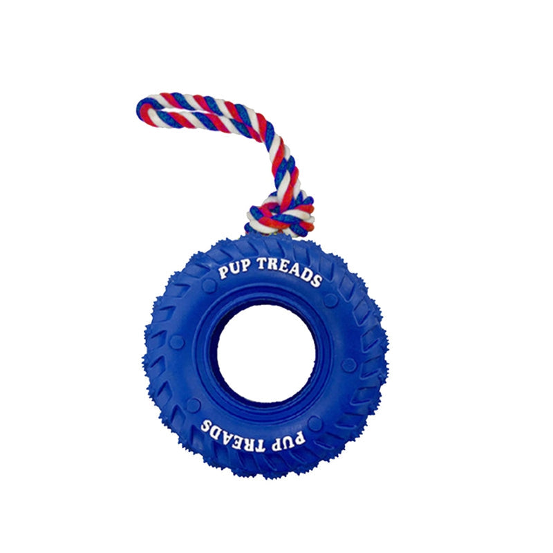 Dog Chew Toy With Rubber Tire & Tug Of War Rope For Medium Large Dogs Aggressive Chewers, Interactive Fetch Play Treat Dispenser Pull Toys