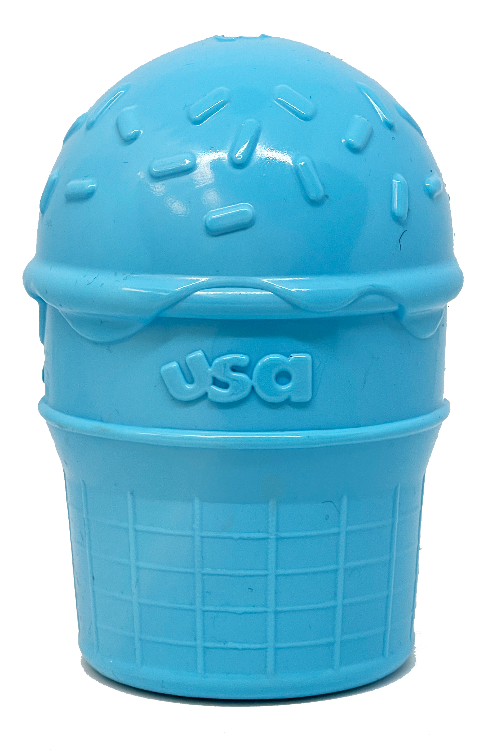Ice Cream Cone Rubber Dog Chew Toy | Treat Dispenser | USA Made | SodaPup